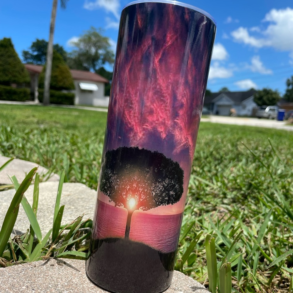 Pink tree tumbler